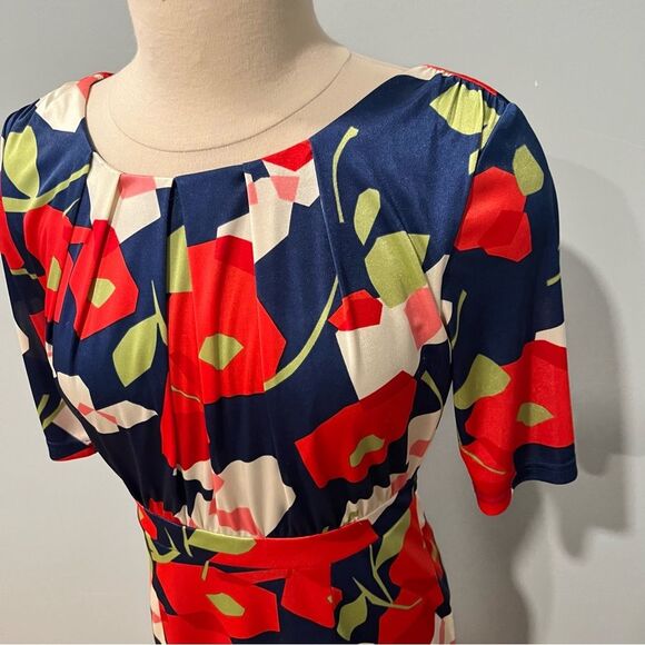Anthropologie x Ruby Belle Bold Floral Print Knee-Length Pencil Dress Size 6 - Picture 3 of 8